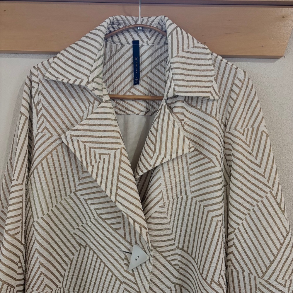 IC by Connie K Blazer Geometric Textured Single Button Jacket Large USA Made - Picture 2 of 10